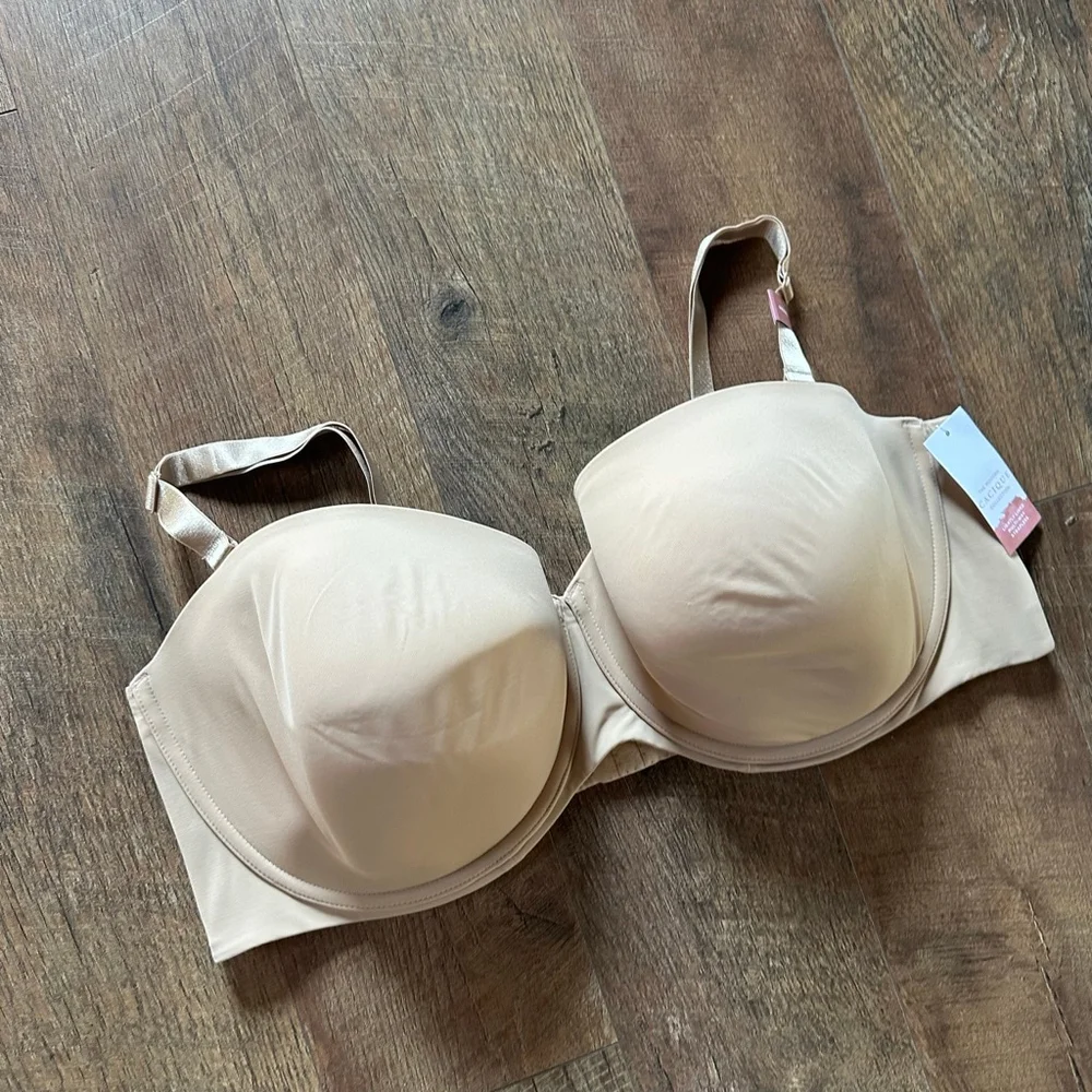 Women's Cacique Lightly Lined Multi-Way Strapless Bra 48DDD Beige